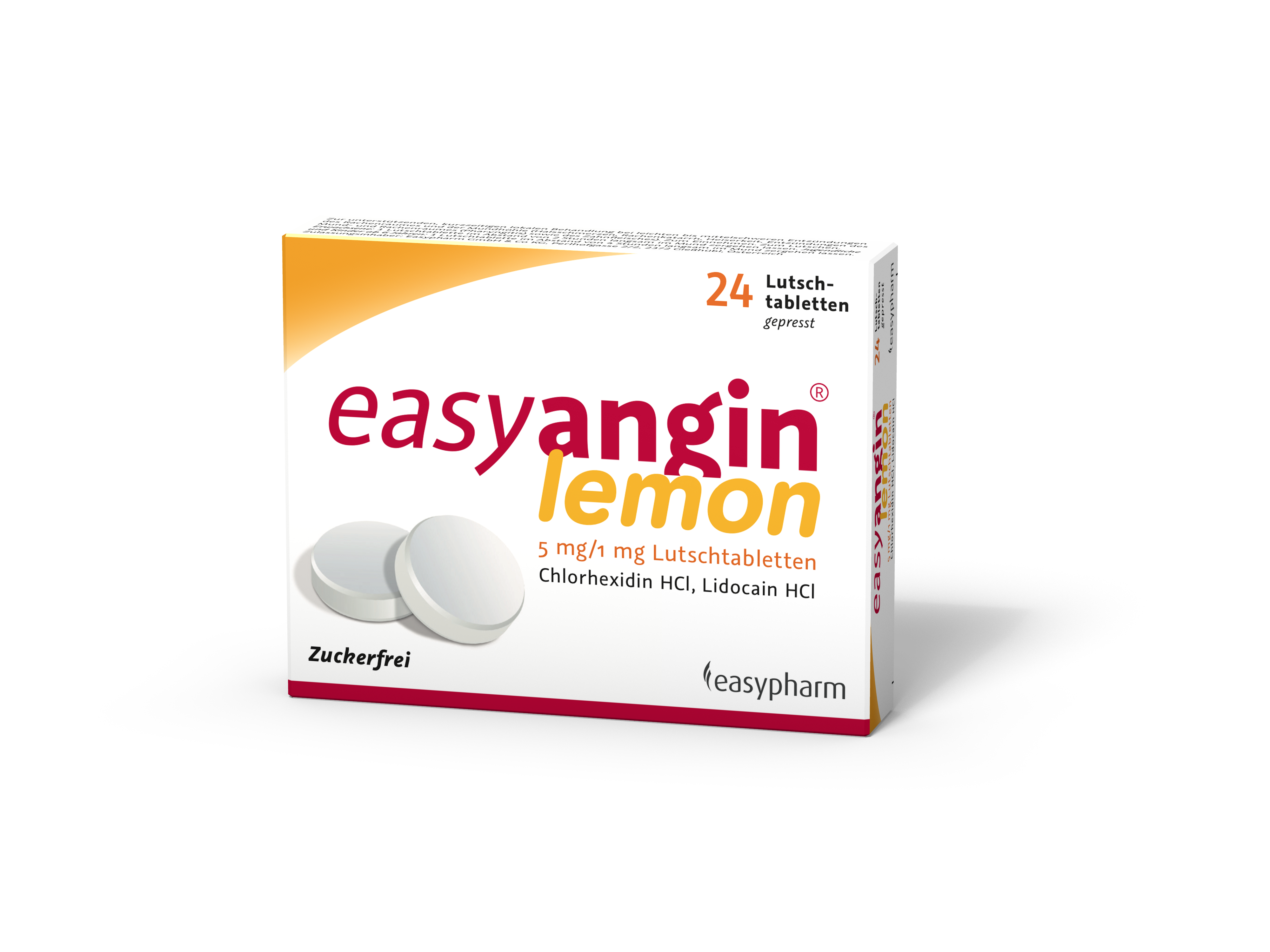 easyangin mit Zitronengeschmack 5mg/1mg Lutschtabletten - 24 Stück