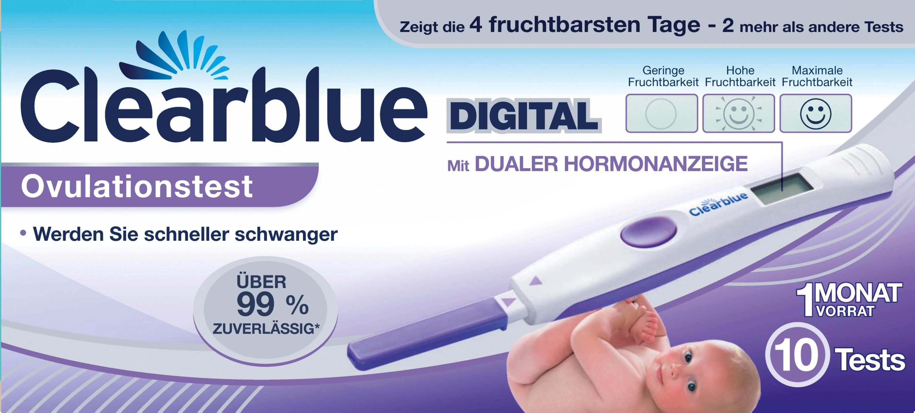 Clearblue DIGITAL Ovulationstest mit dualer Hormonanzeige - 10 Stück