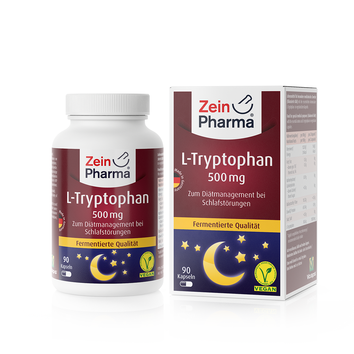Zeinpharma L-Tryptophan 500 mg Kapseln - 90 Stück