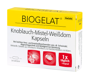 Biogelat Knoblauch-Mistel-Weißdorn Kapseln - 30 Stück