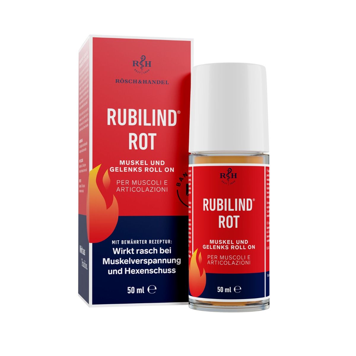 Rubilind rot Muskel-, Gelenks Roll-on - 50 Milliliter