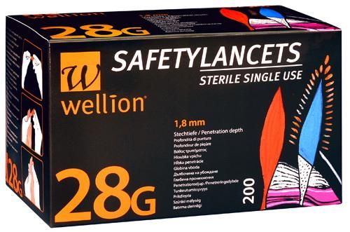 Wellion SafetyLancets 28G - 25 Stück