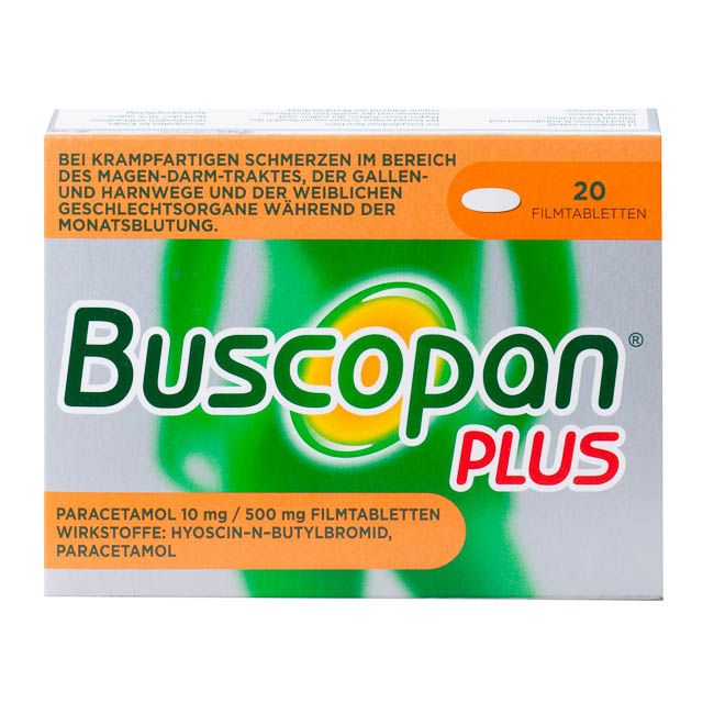 Buscopan® plus Paracetamol 10 mg/ 500 mg Filmtabletten - 20 Stück