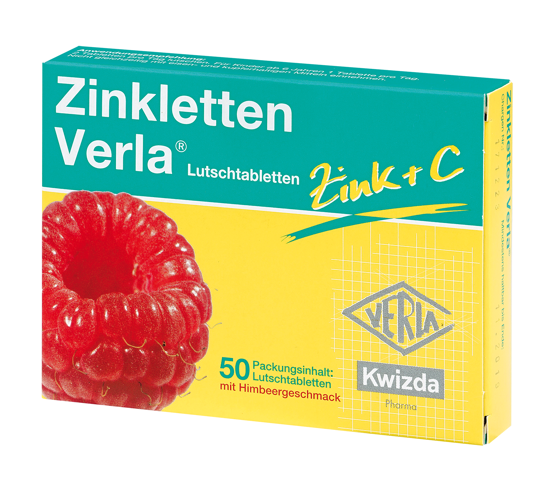 Zinkletten Verla Lutschtabletten Himbeer - 50 Stück