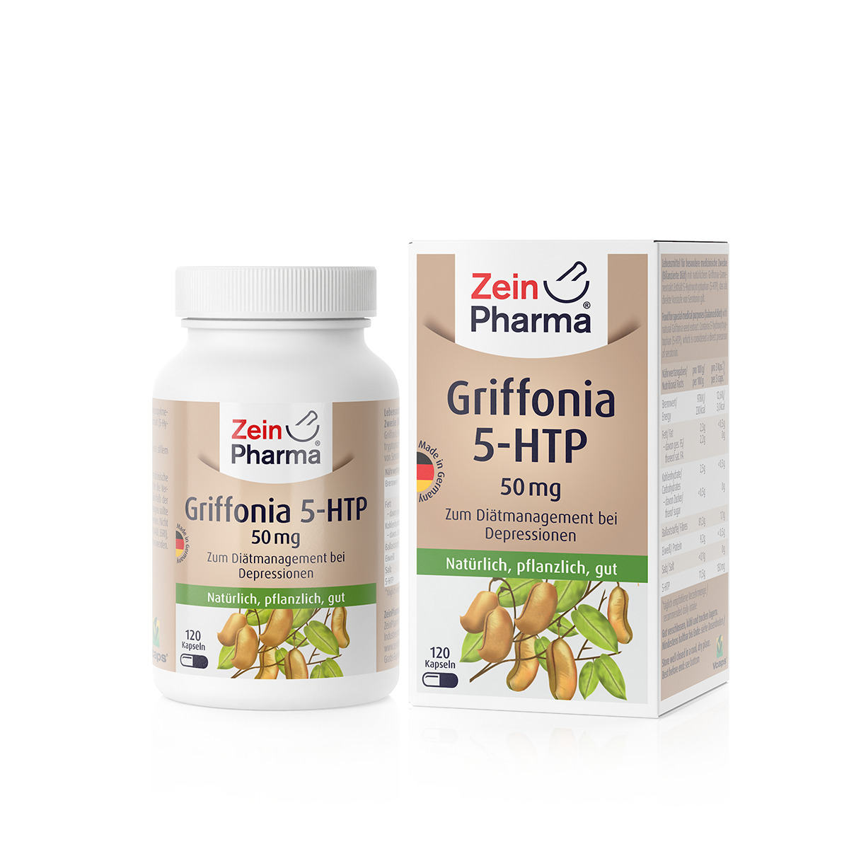 Zeinpharma Griffonia 5-HTP 50 mg Kapseln - 120 Stück