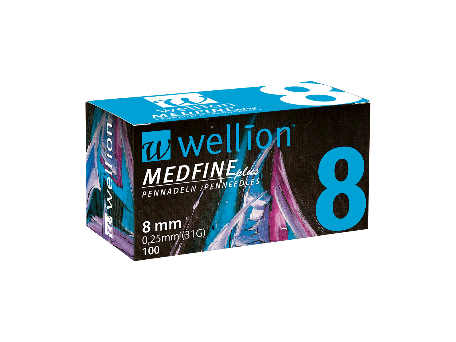 WELL108 Wellion MEDFINE plus Pennadeln, 8 mm, 100 Stück - 100 Stück